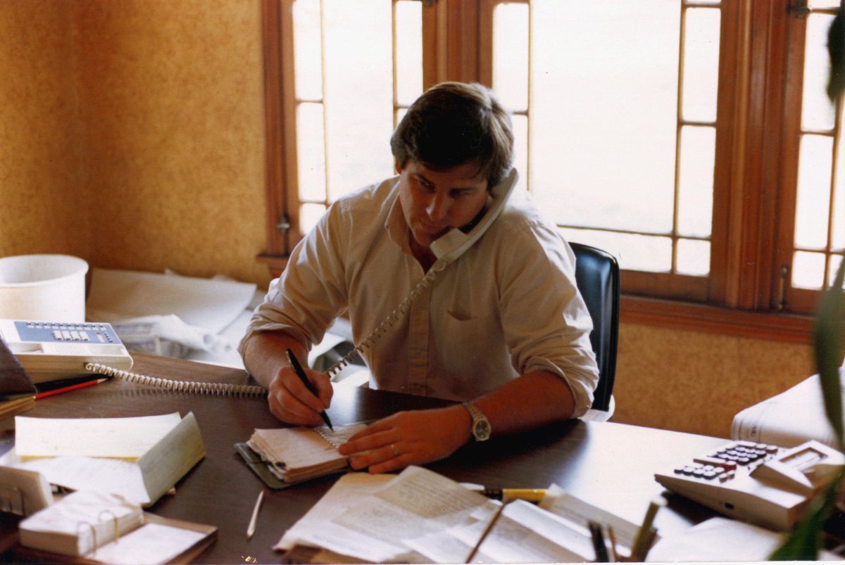 Gregory L. Salsbury at his desk in the early years