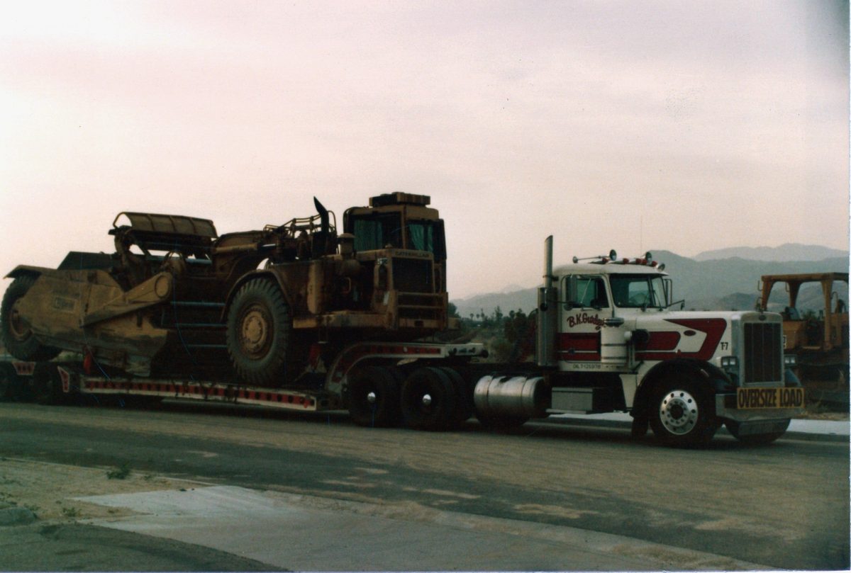 Lowboy hauling a dozer to the next job