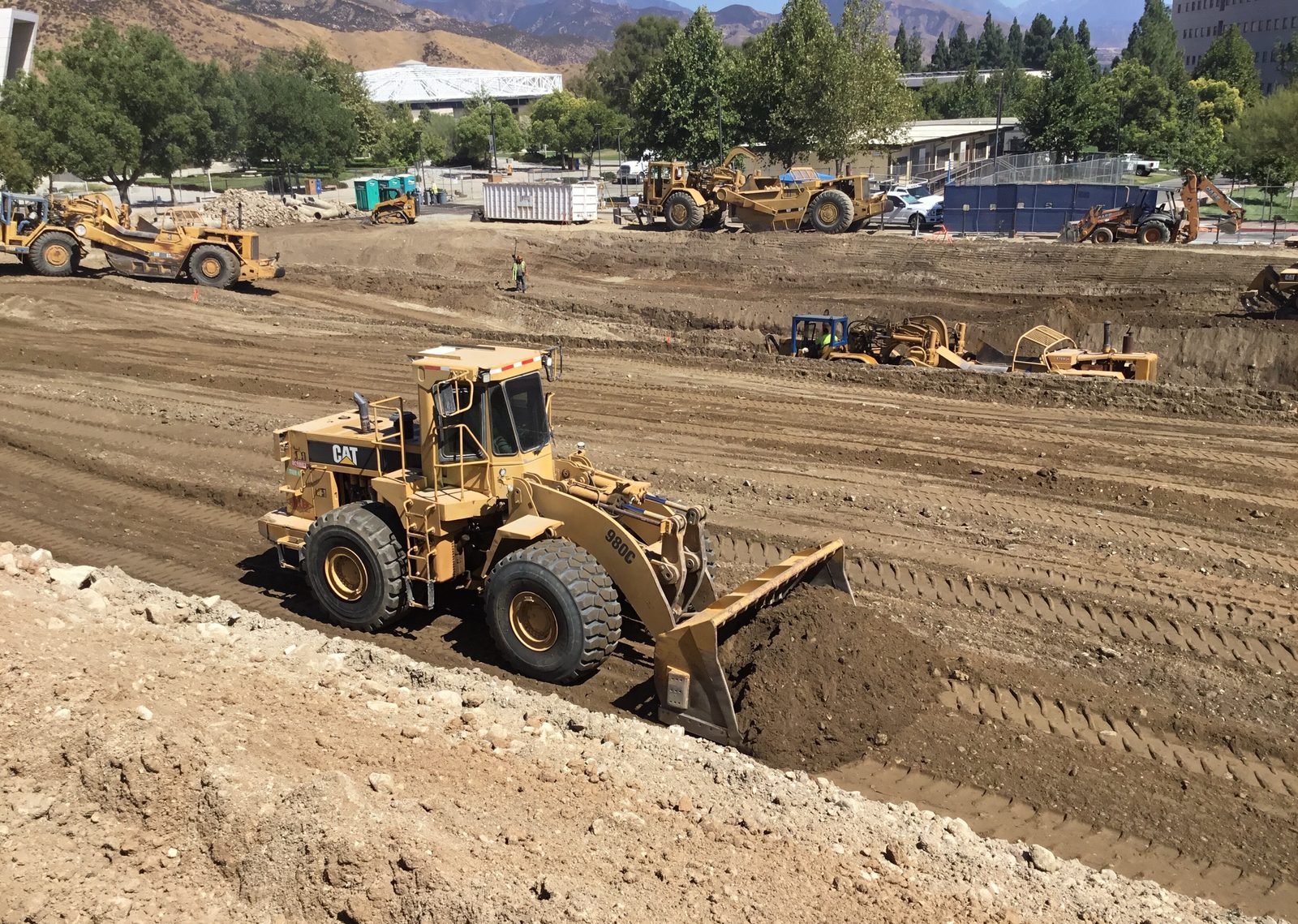 Salsbury Engineering wheel loader &mdash; mass grading in progress